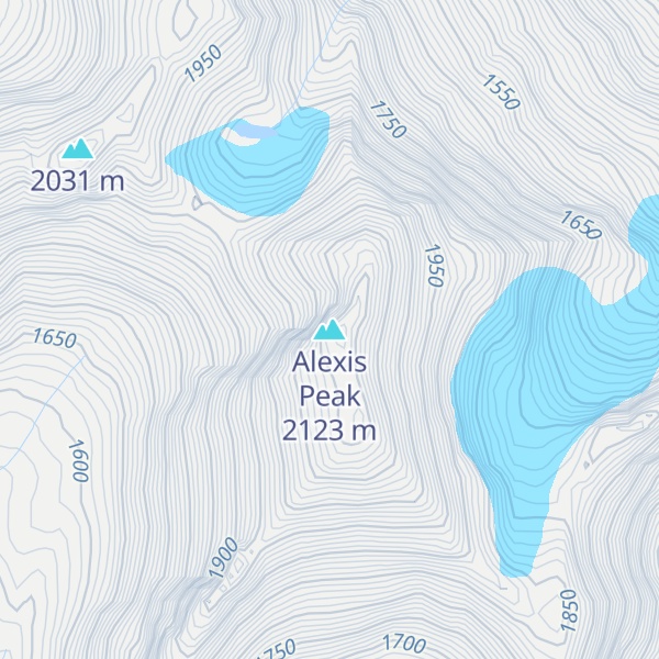 Map of Alexis Peak