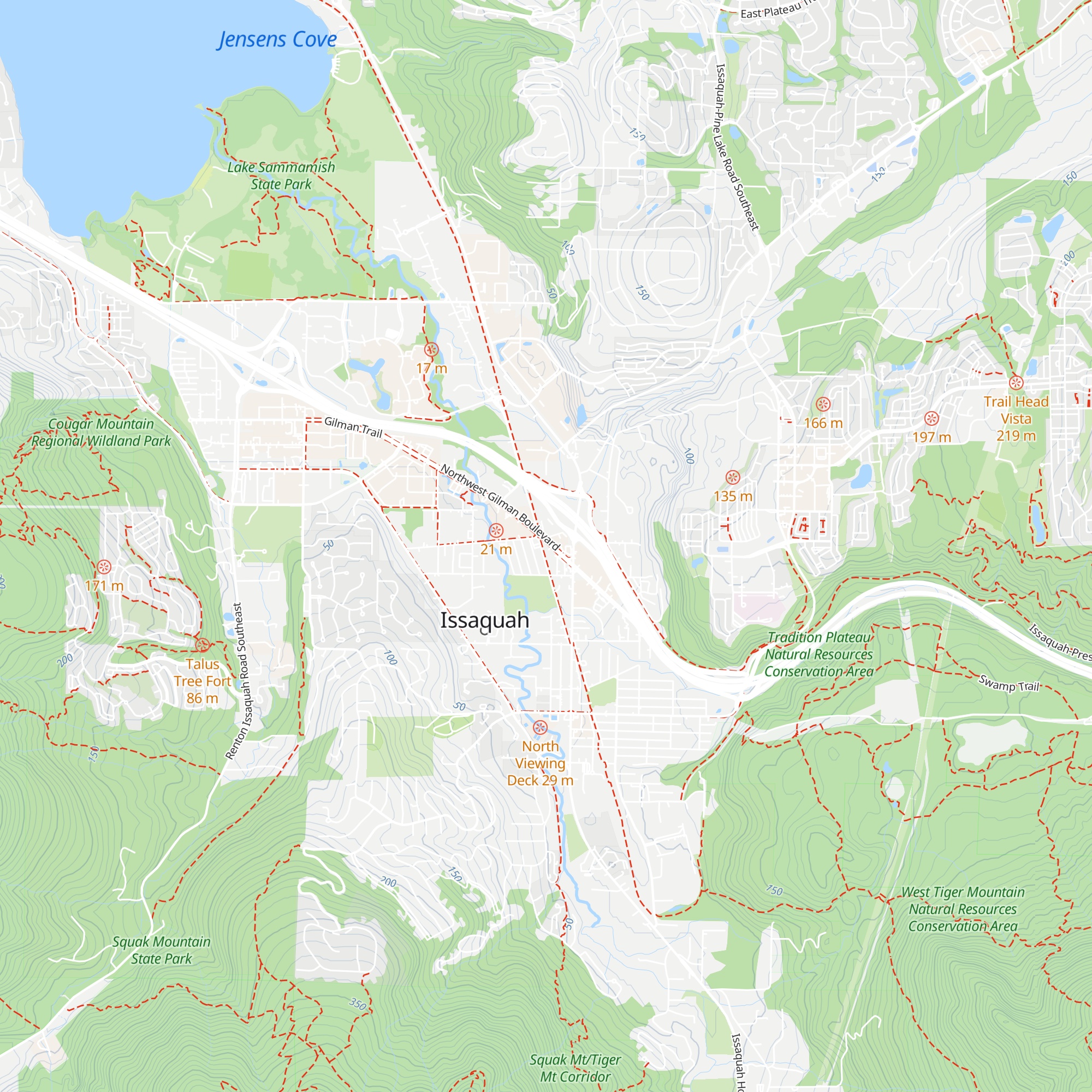 Issaquah Visitor Information map