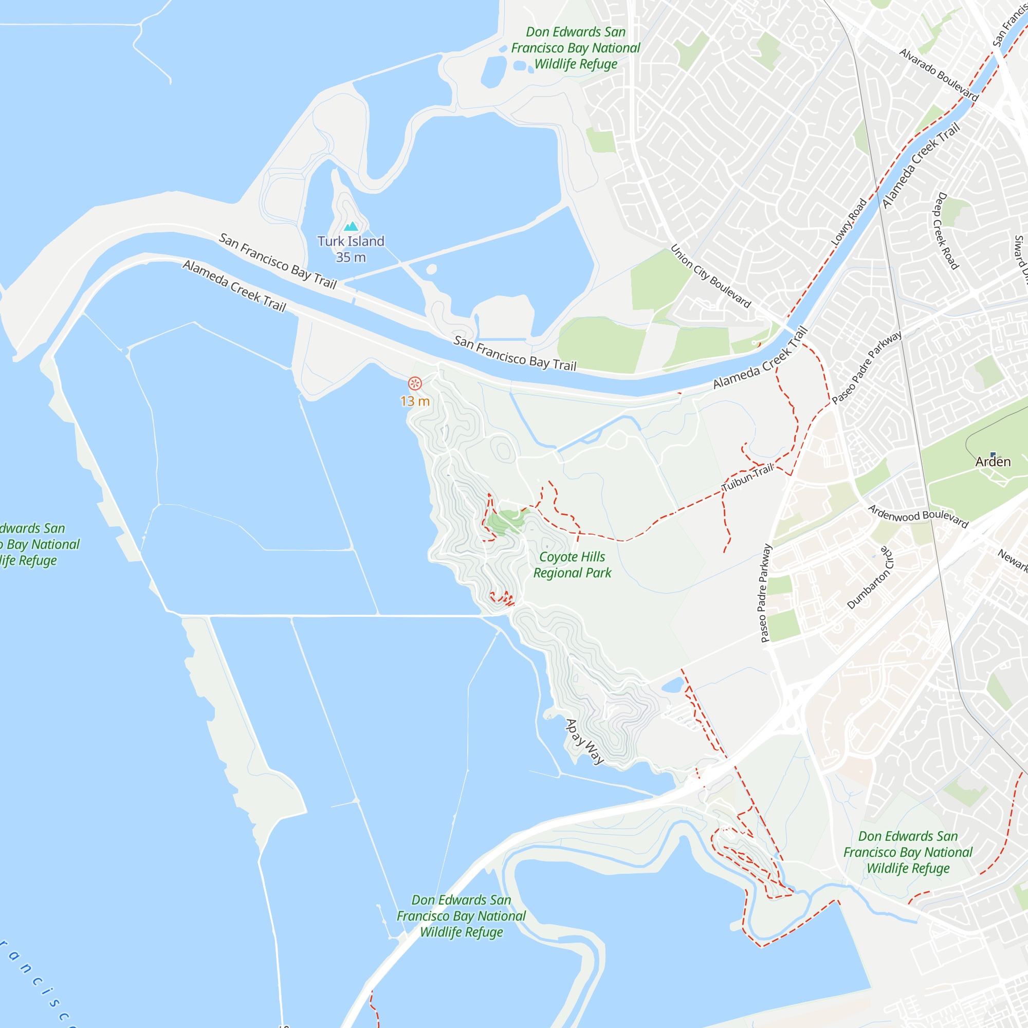 Coyote Hills Visitor Center map
