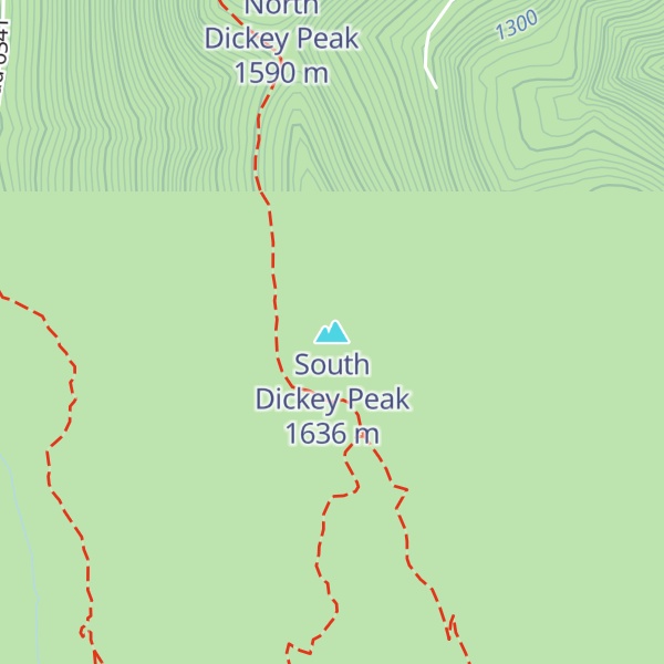 Map of South Dickey Peak