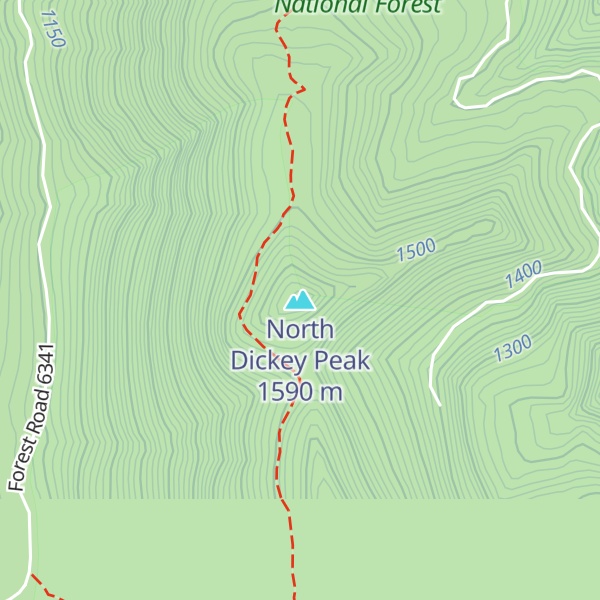 Map of North Dickey Peak