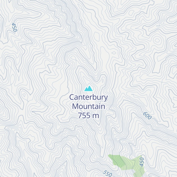 Map of Canterbury Mountain