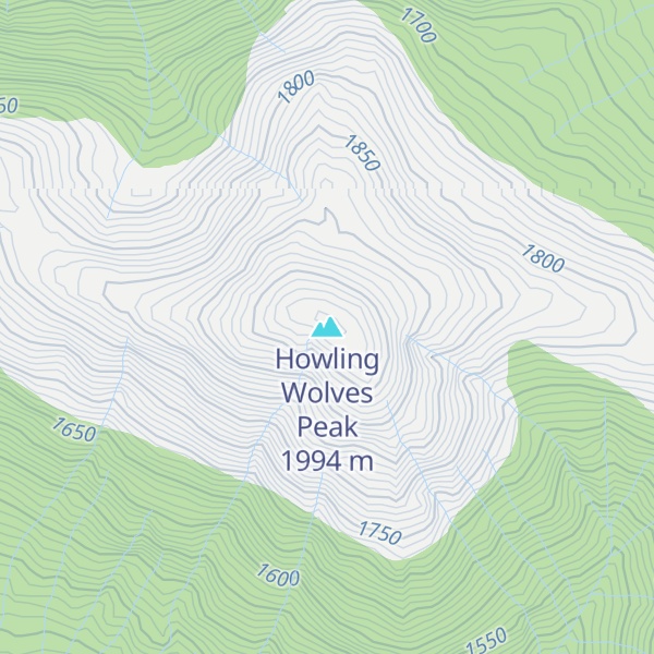 Map of Howling Wolves Peak