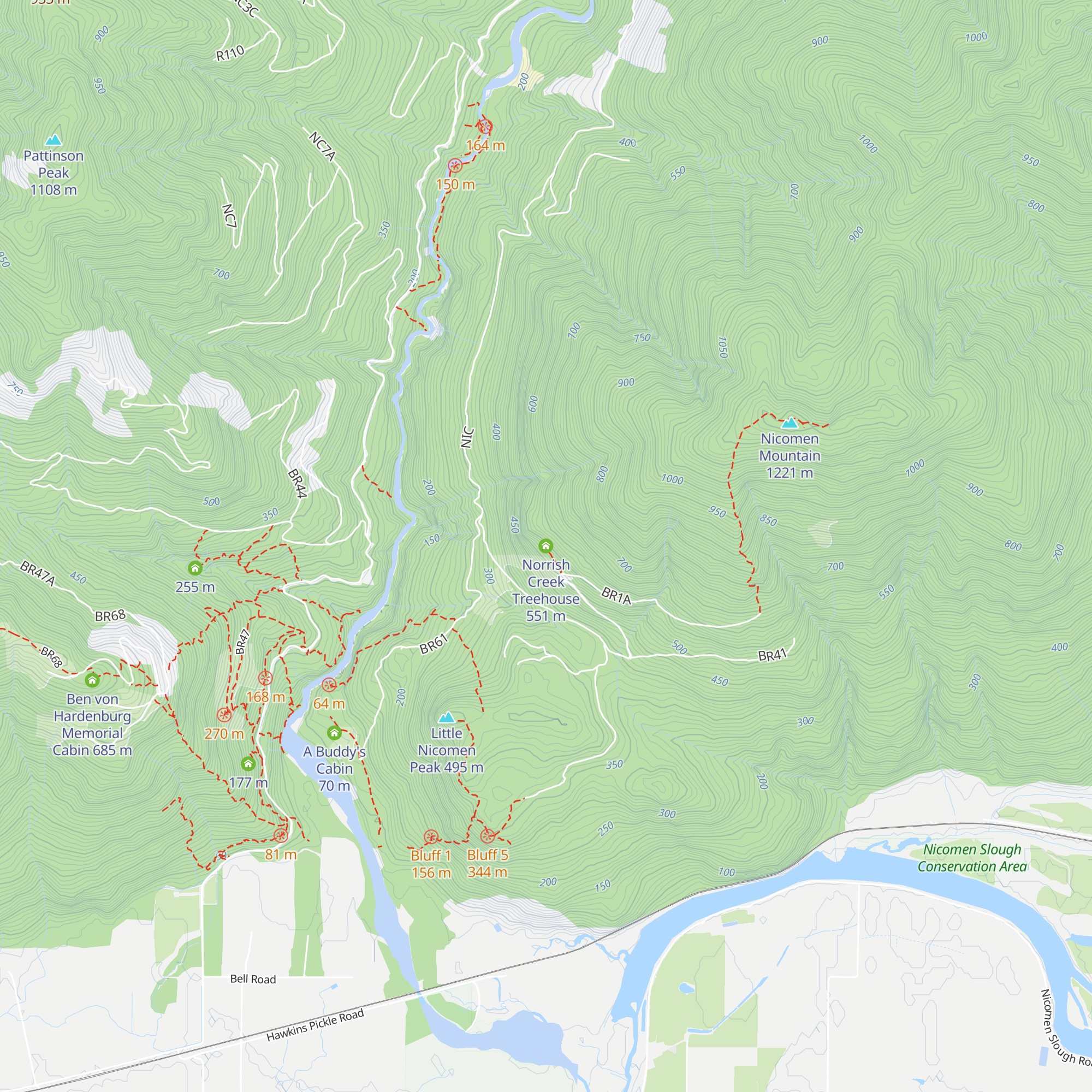 Norrish Creek Treehouse map