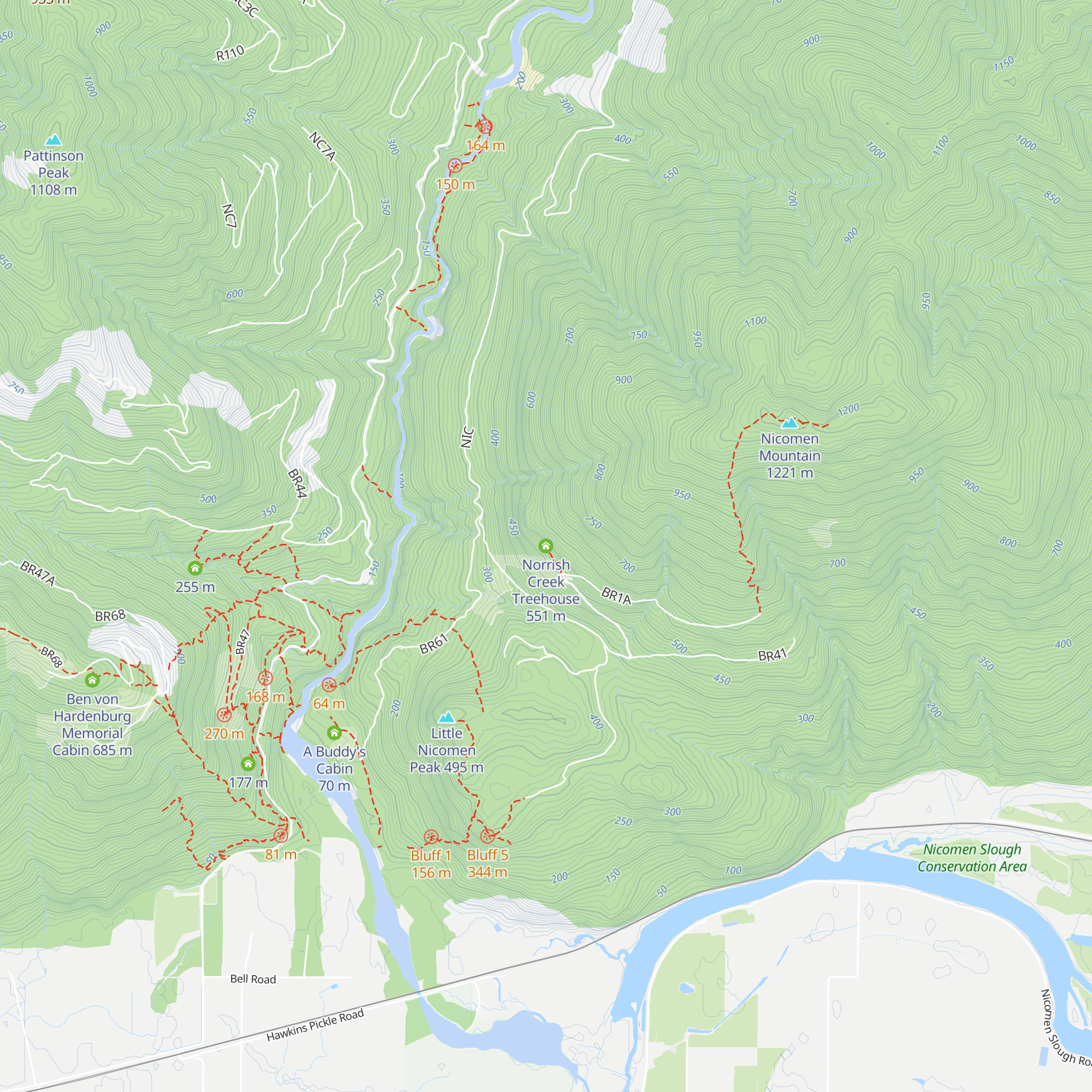 Norrish Creek Treehouse map