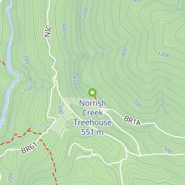 Map of Norrish Creek Treehouse
