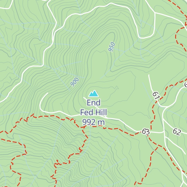 Map of End Fed Hill