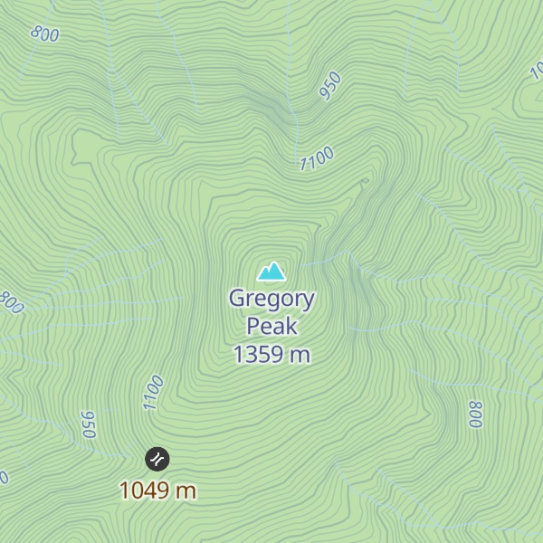 Map of Gregory Peak