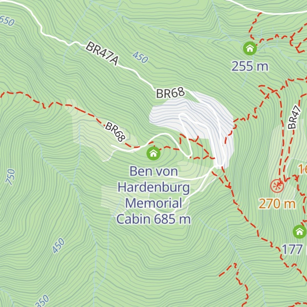 Map of Ben von Hardenburg Memorial Cabin