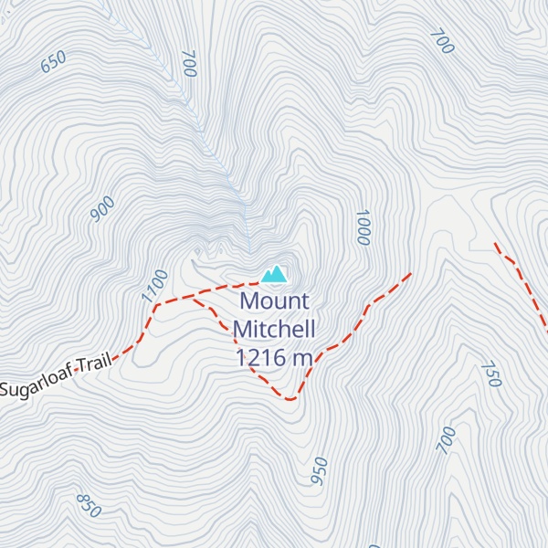 Map of Mount Mitchell