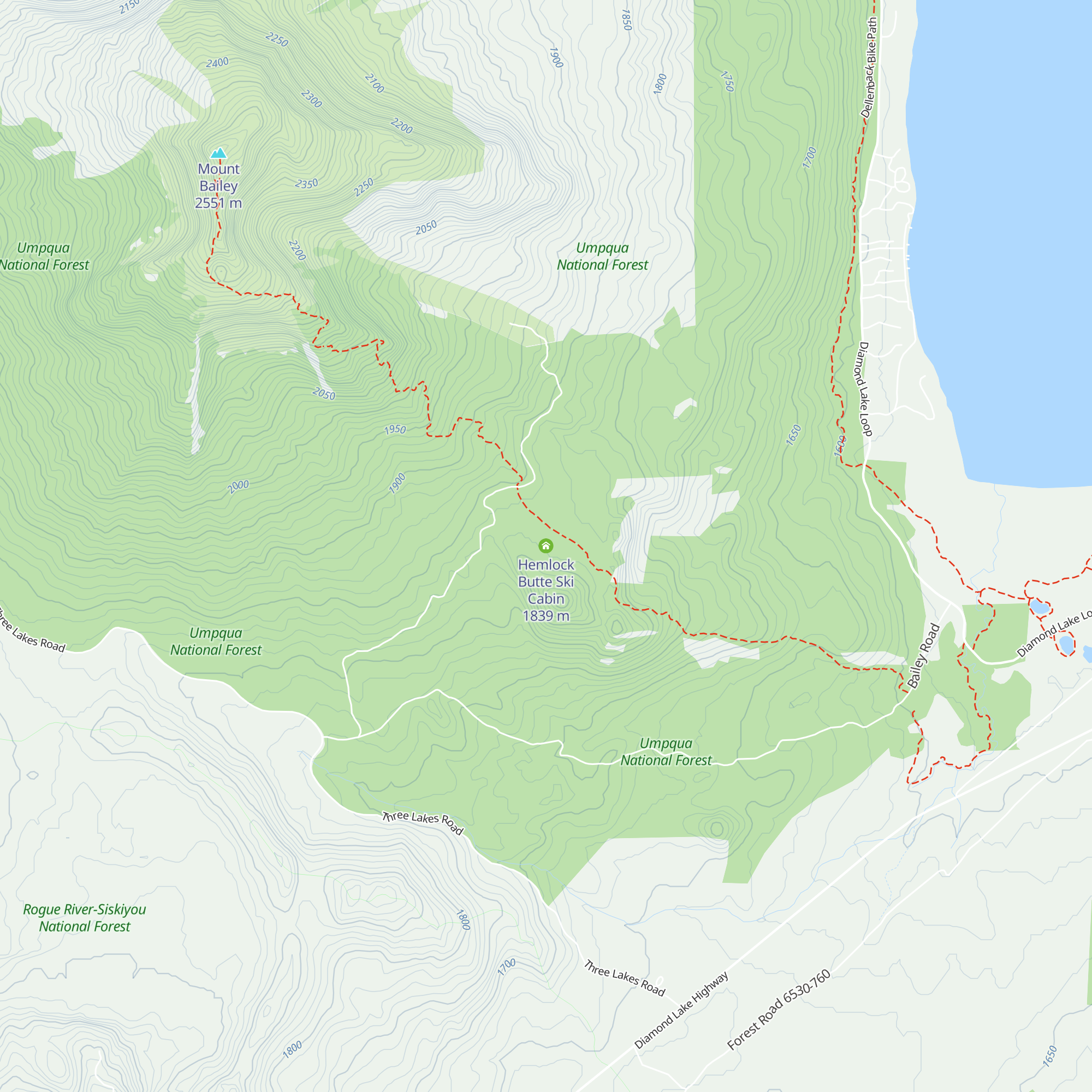 Hemlock Butte Ski Cabin map