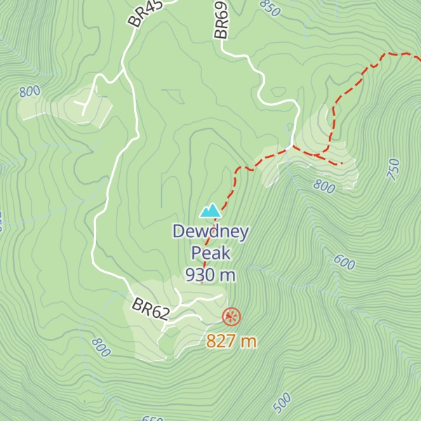 Map of Dewdney Peak