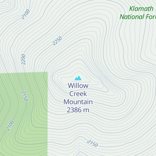 Map of Willow Creek Mountain
