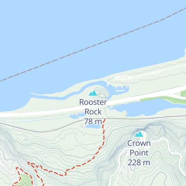 Map of Rooster Rock