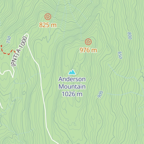 Map of Anderson Mountain
