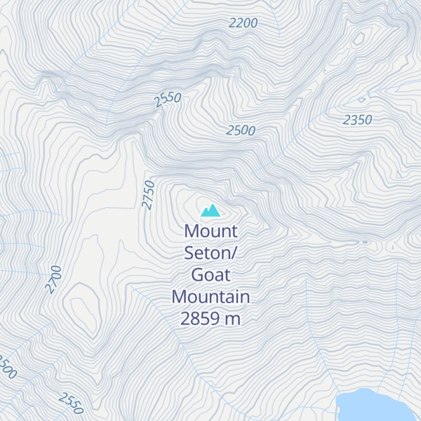 Map of Mount Seton/Goat Mountain
