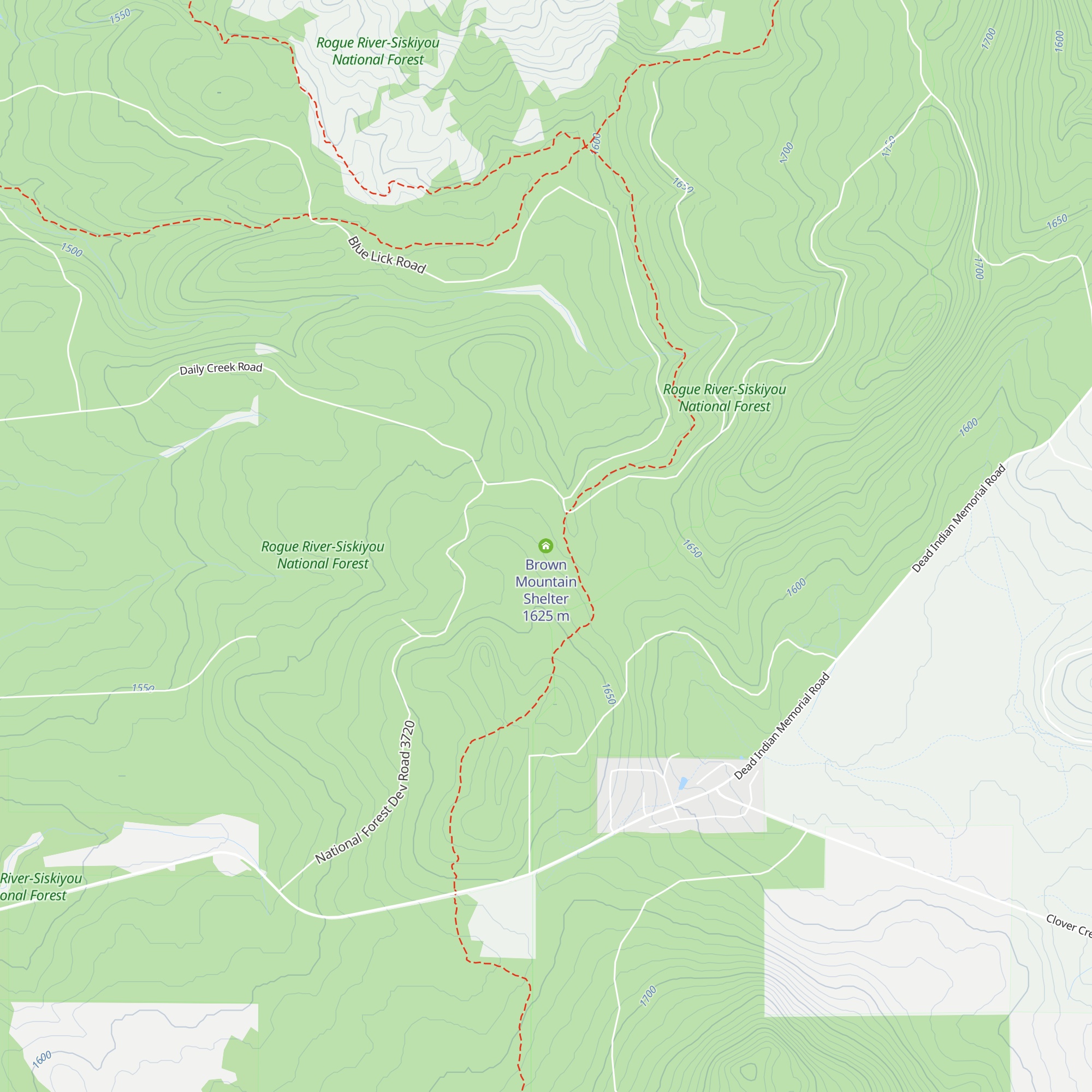 Brown Mountain Shelter map