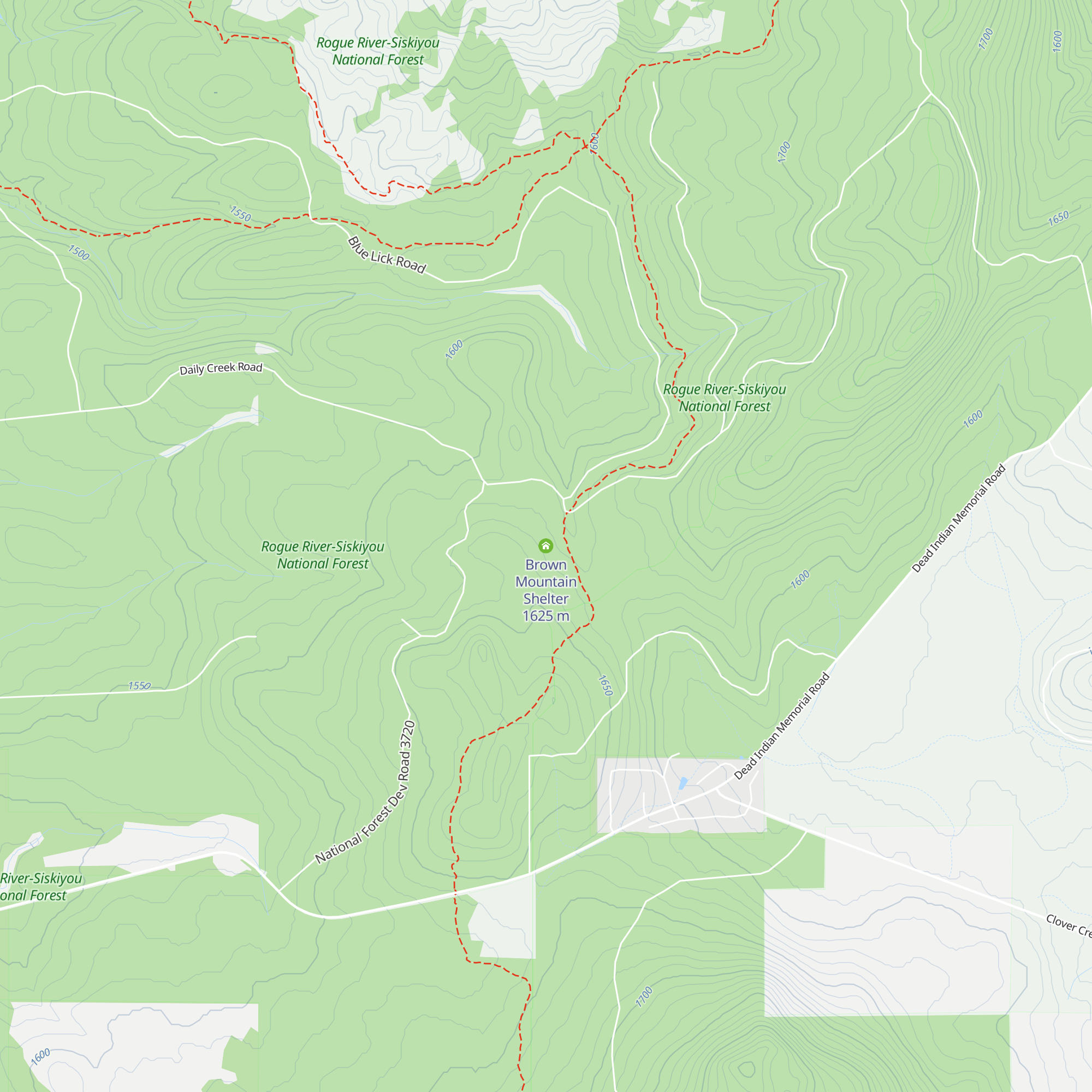 Brown Mountain Shelter map