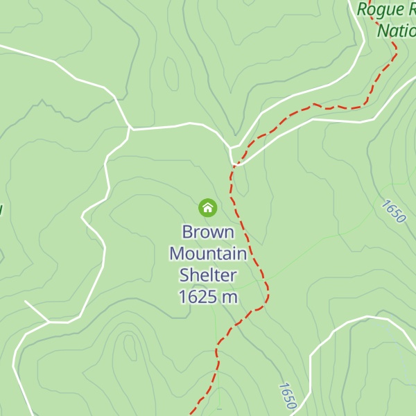 Map of Brown Mountain Shelter