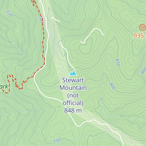 Map of Stewart Mountain (not official)