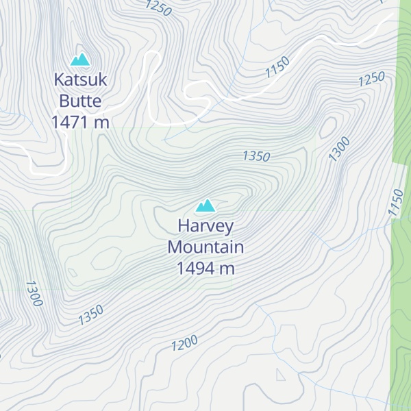 Map of Harvey Mountain