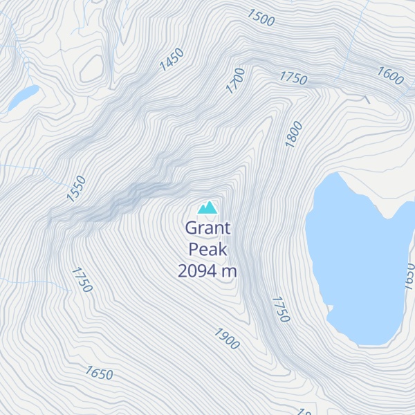 Map of Grant Peak