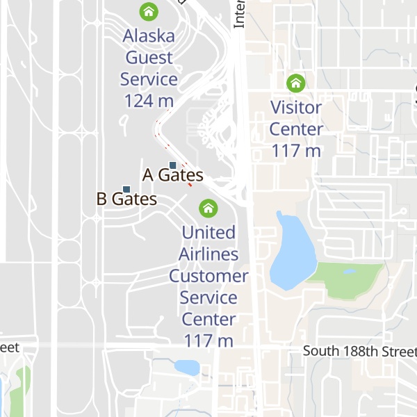 Map of United Airlines Customer Service Center