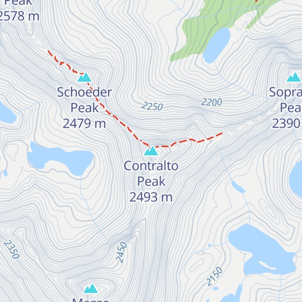 Map of Contralto Peak