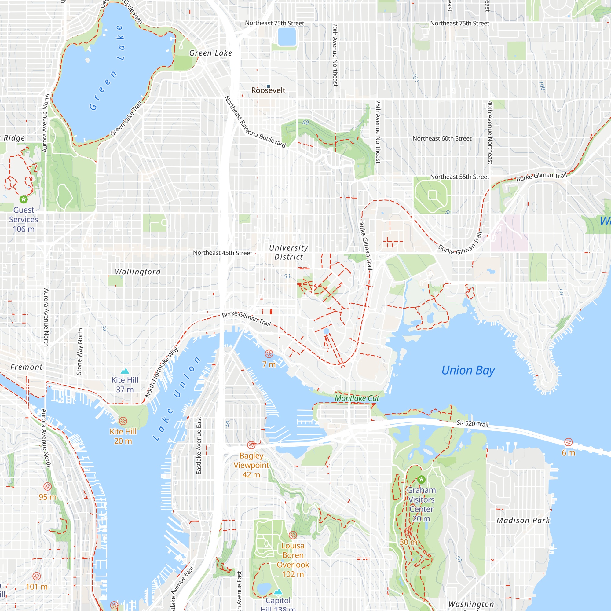 University of Washington Visitors Information Center map