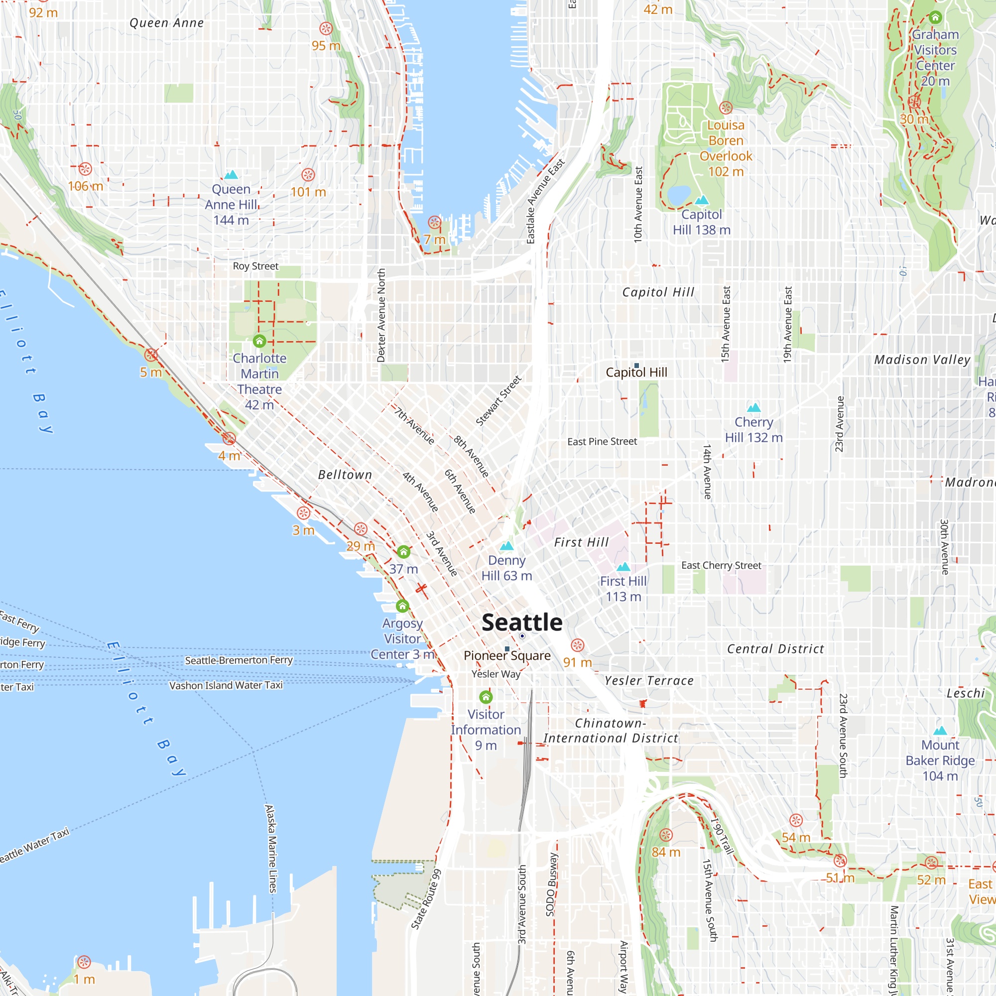 Visit Seattle Concierge Services map