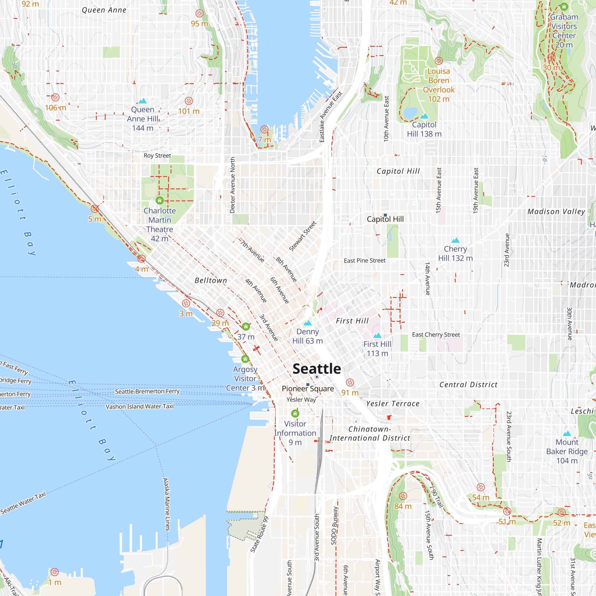 Seattle Visitor Center map