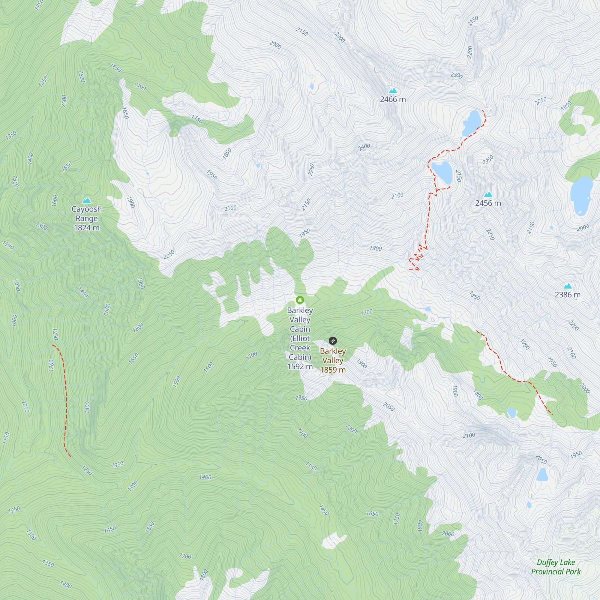 Barkley Valley Cabin (Elliot Creek Cabin) map