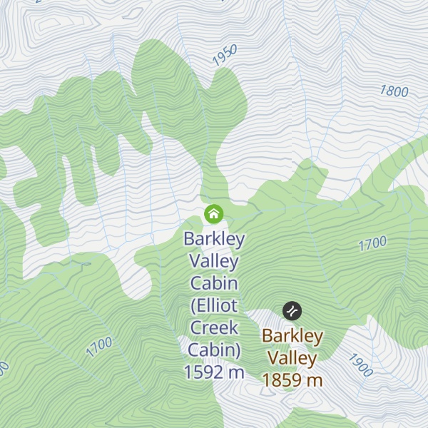 Map of Barkley Valley Cabin (Elliot Creek Cabin)