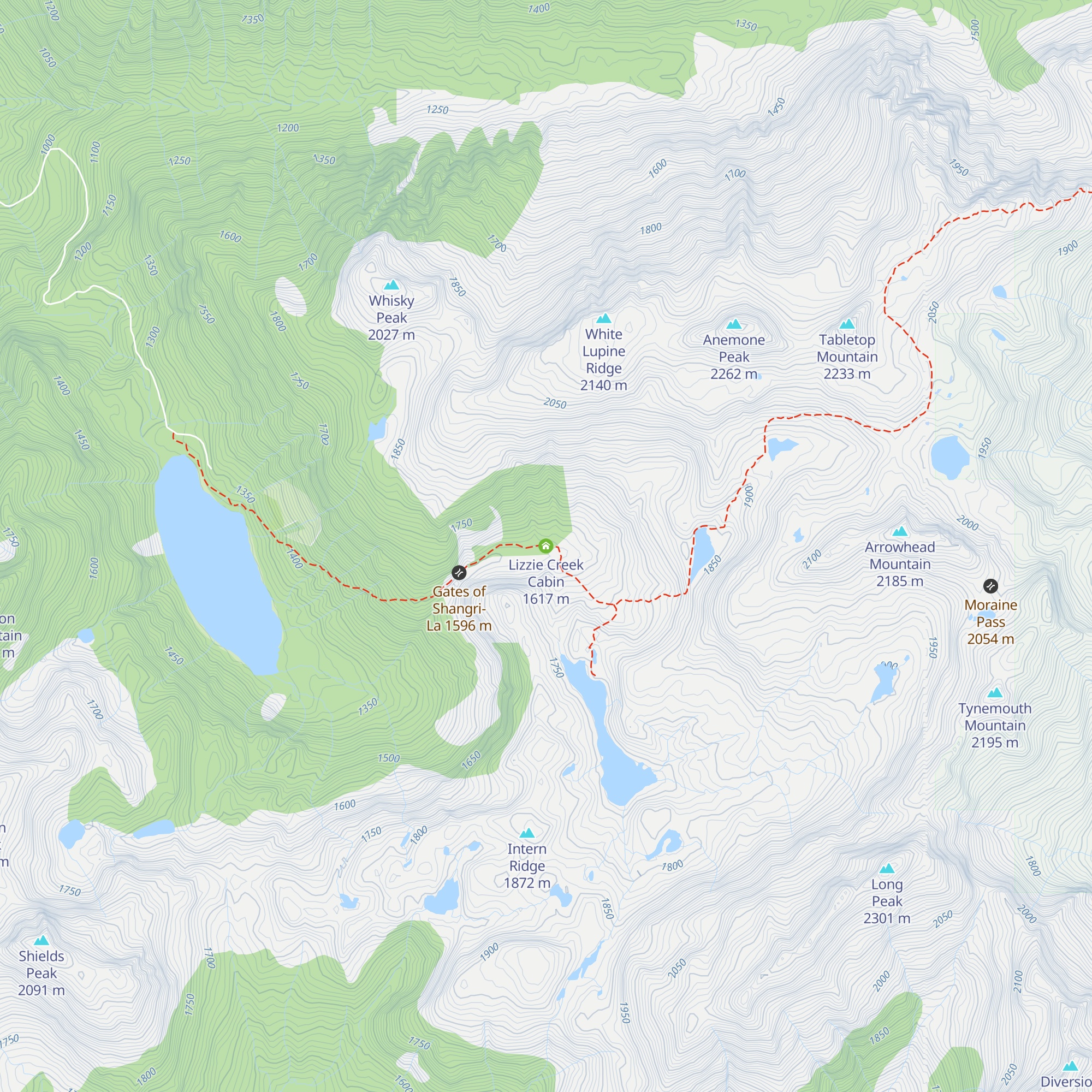 Lizzie Creek Cabin map