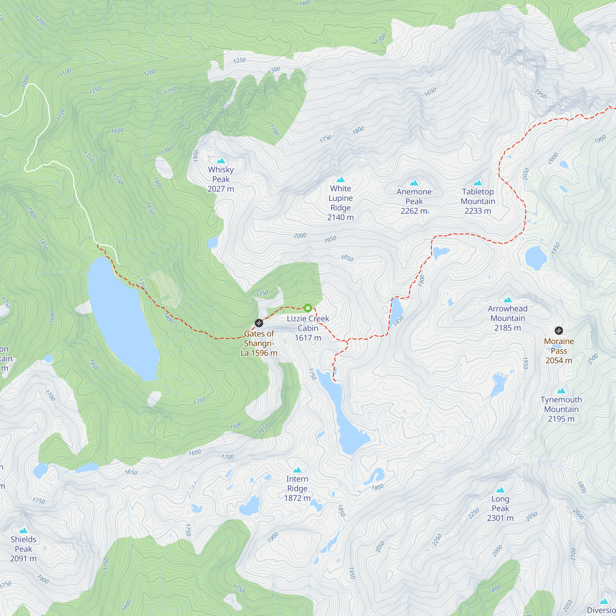 Lizzie Creek Cabin map