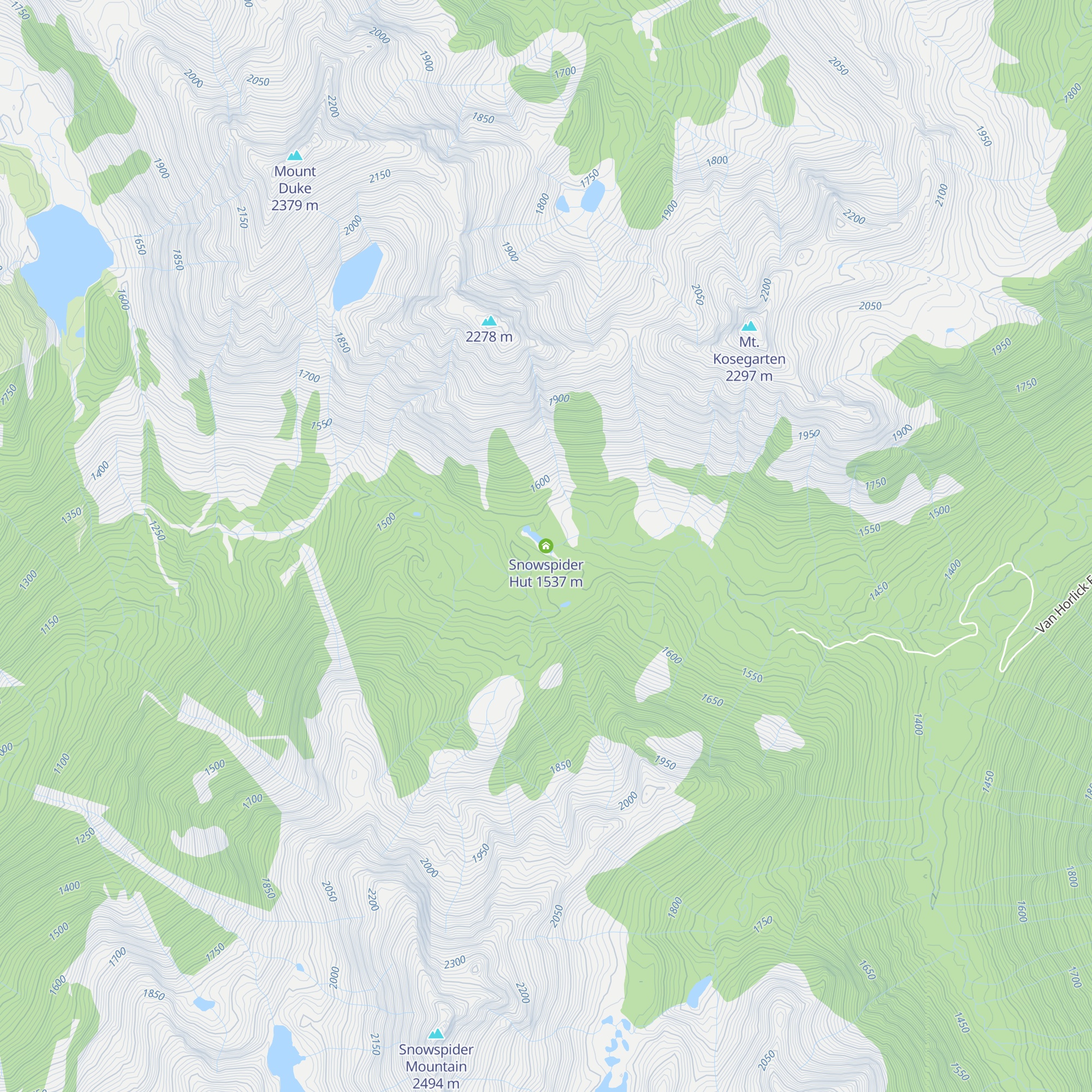 Snowspider Hut map