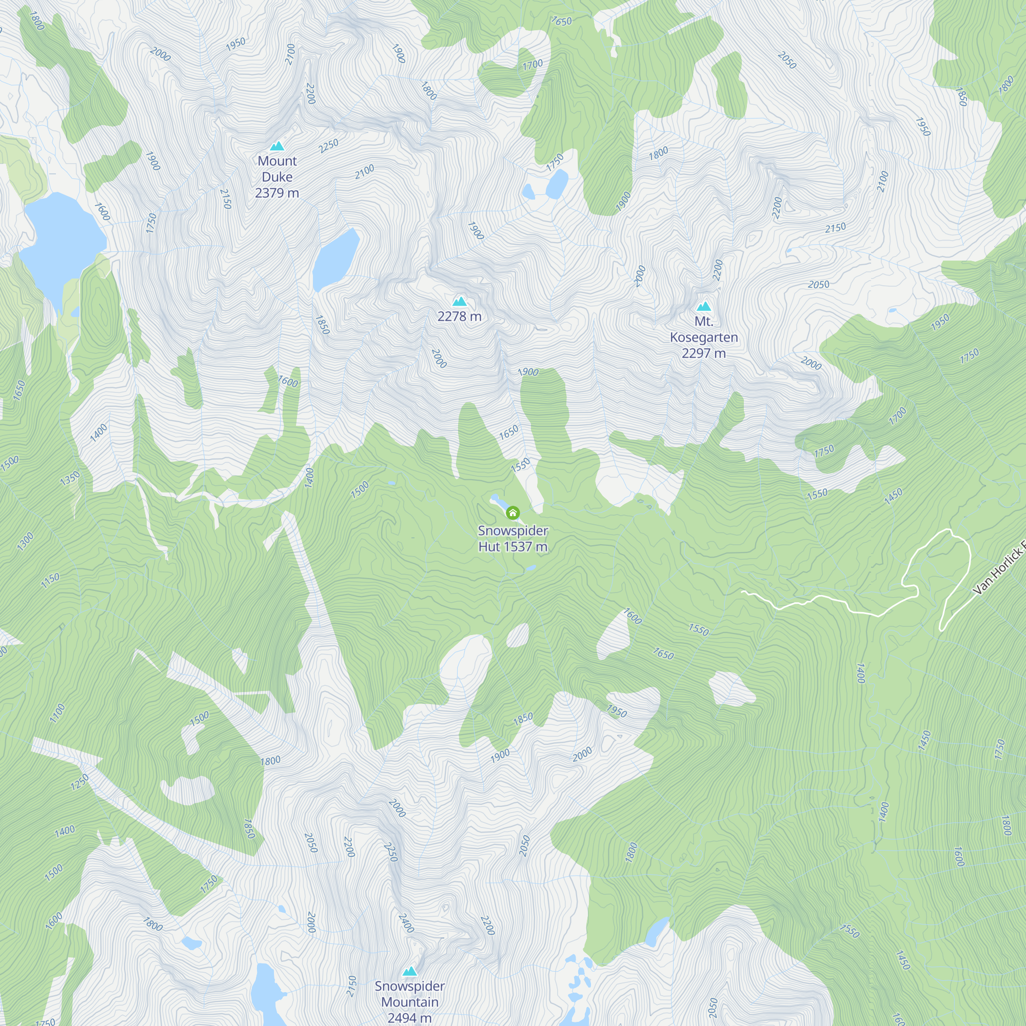 Snowspider Hut map