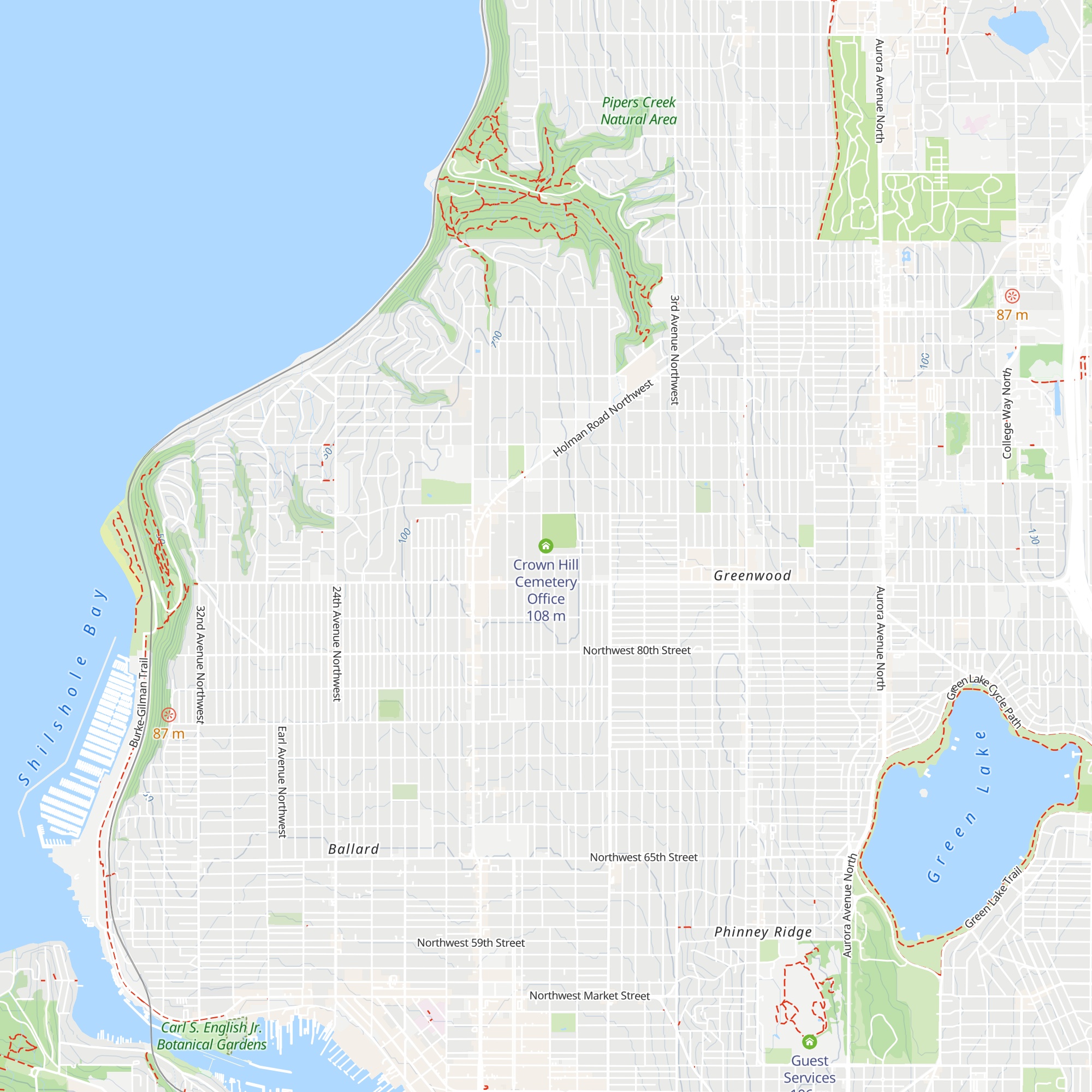 Crown Hill Cemetery Office map