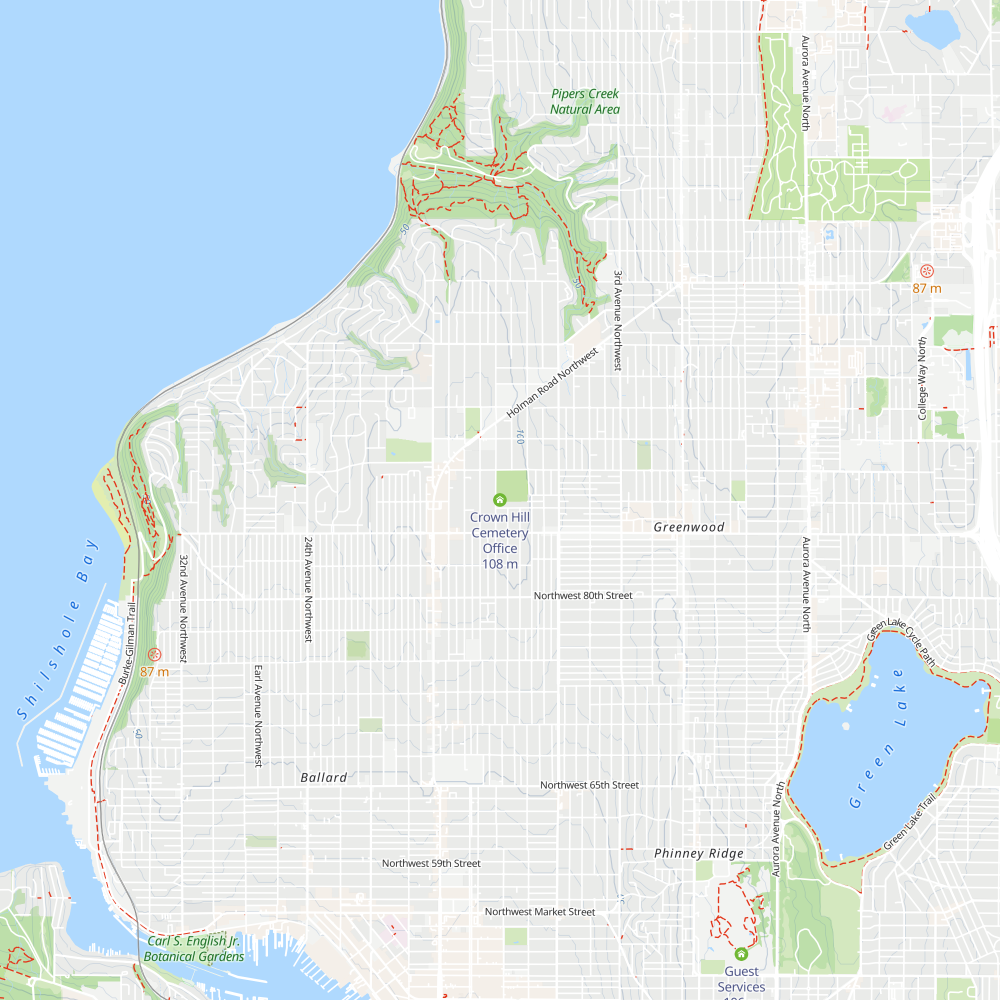 Crown Hill Cemetery Office map