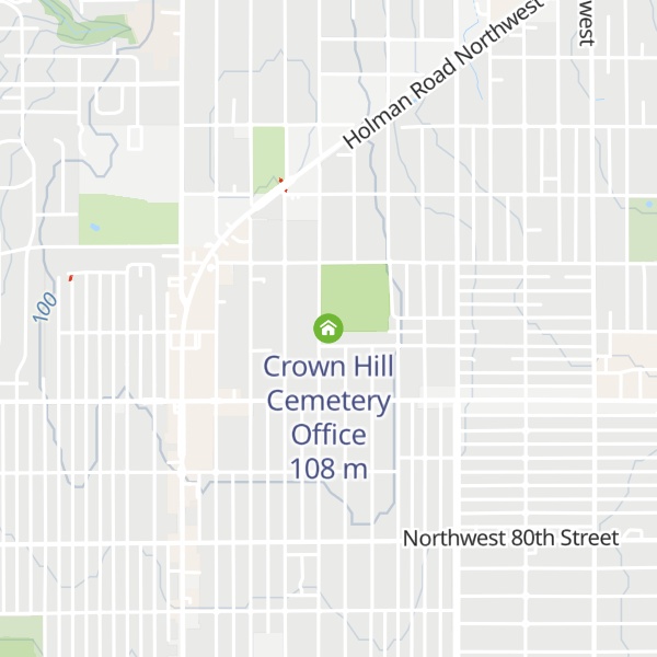 Map of Crown Hill Cemetery Office
