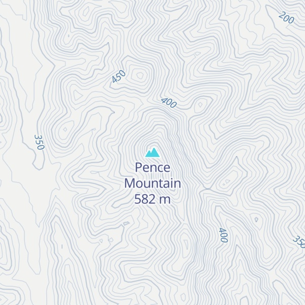 Map of Pence Mountain