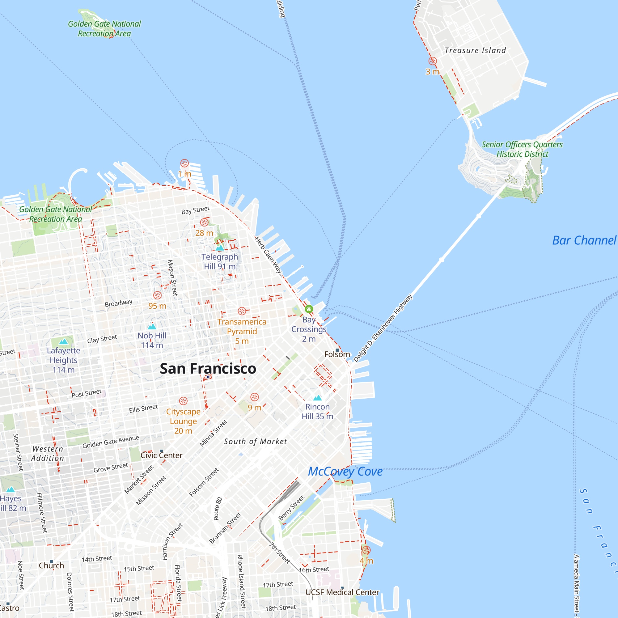 Bay Crossings map