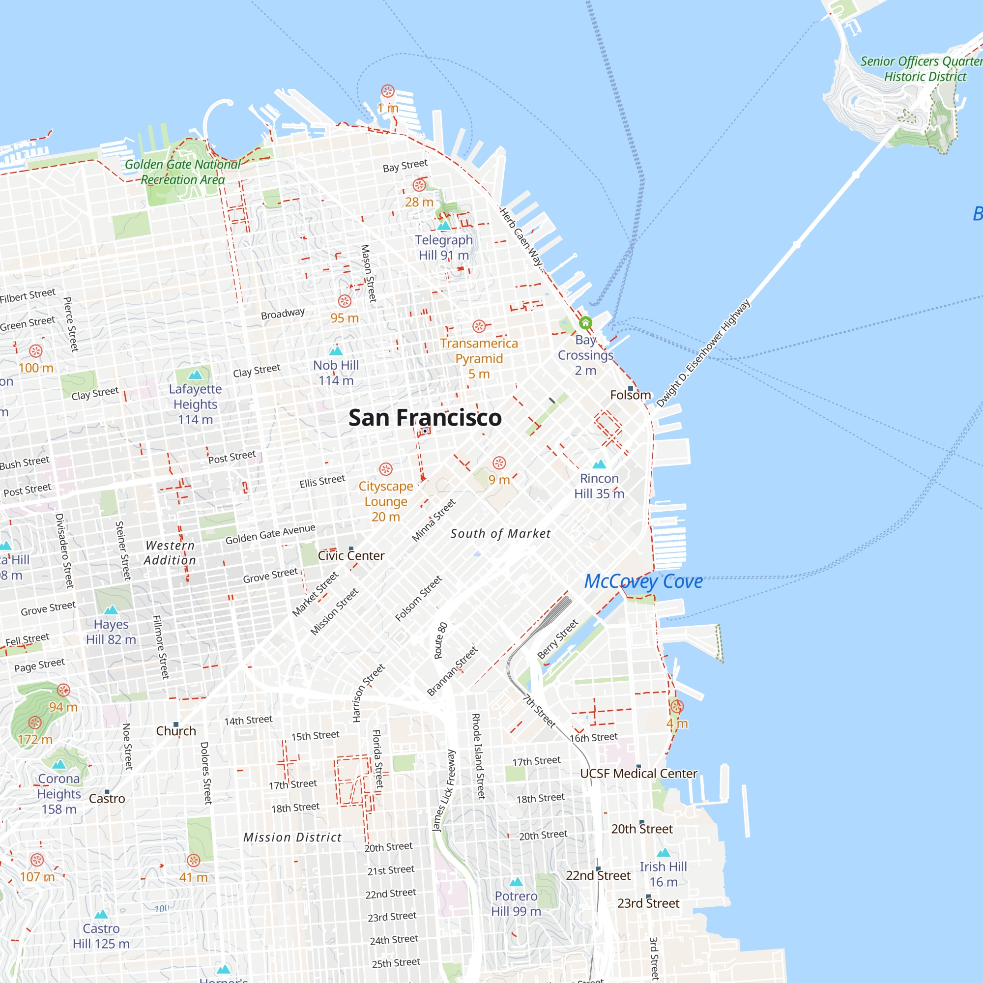 San Francisco Visitor Information Center map