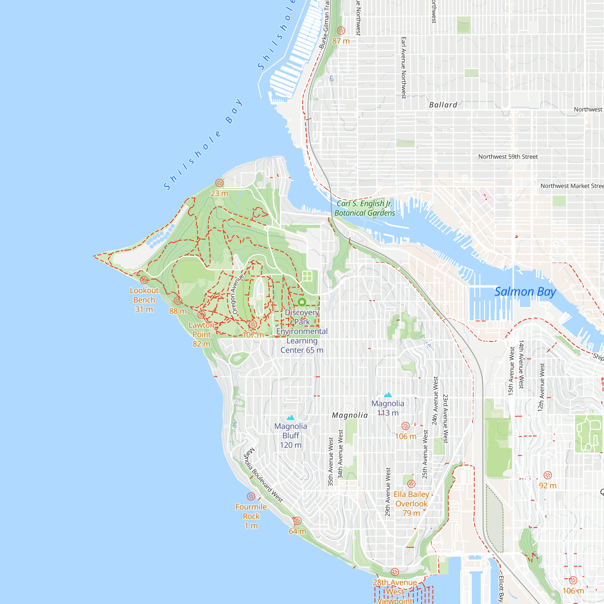 Discovery Park Environmental Learning Center map