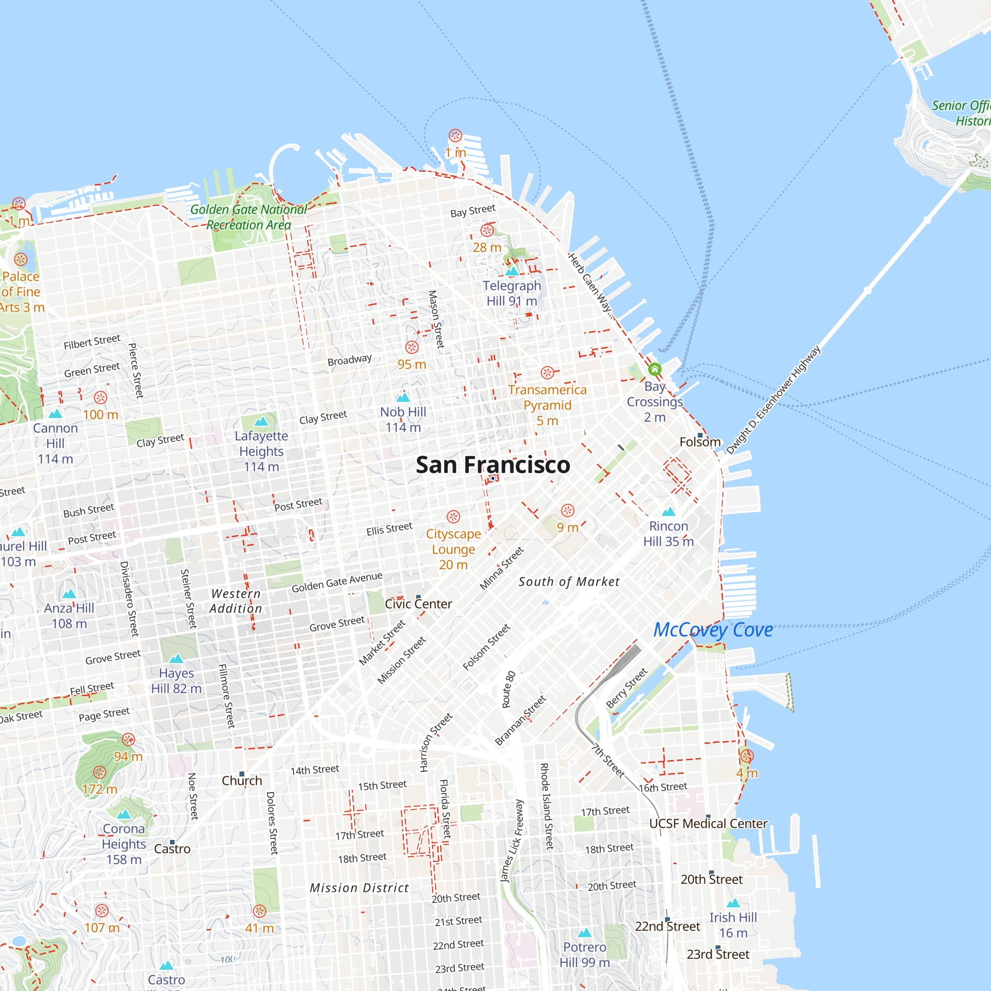 Macy's San Francisco Visitor Information Desk map