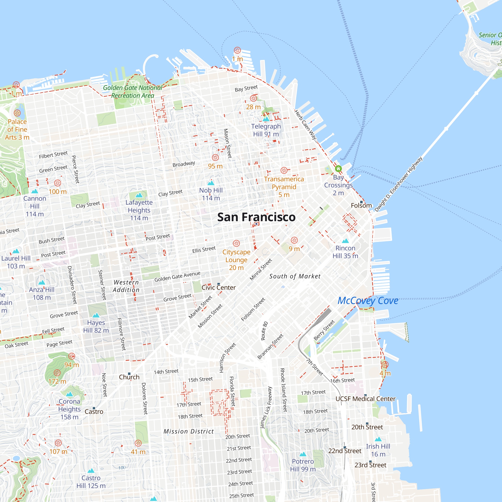San Francisco Visitor Information Center map