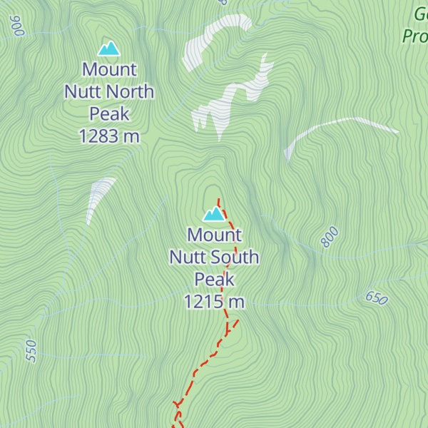 Map of Mount Nutt South Peak