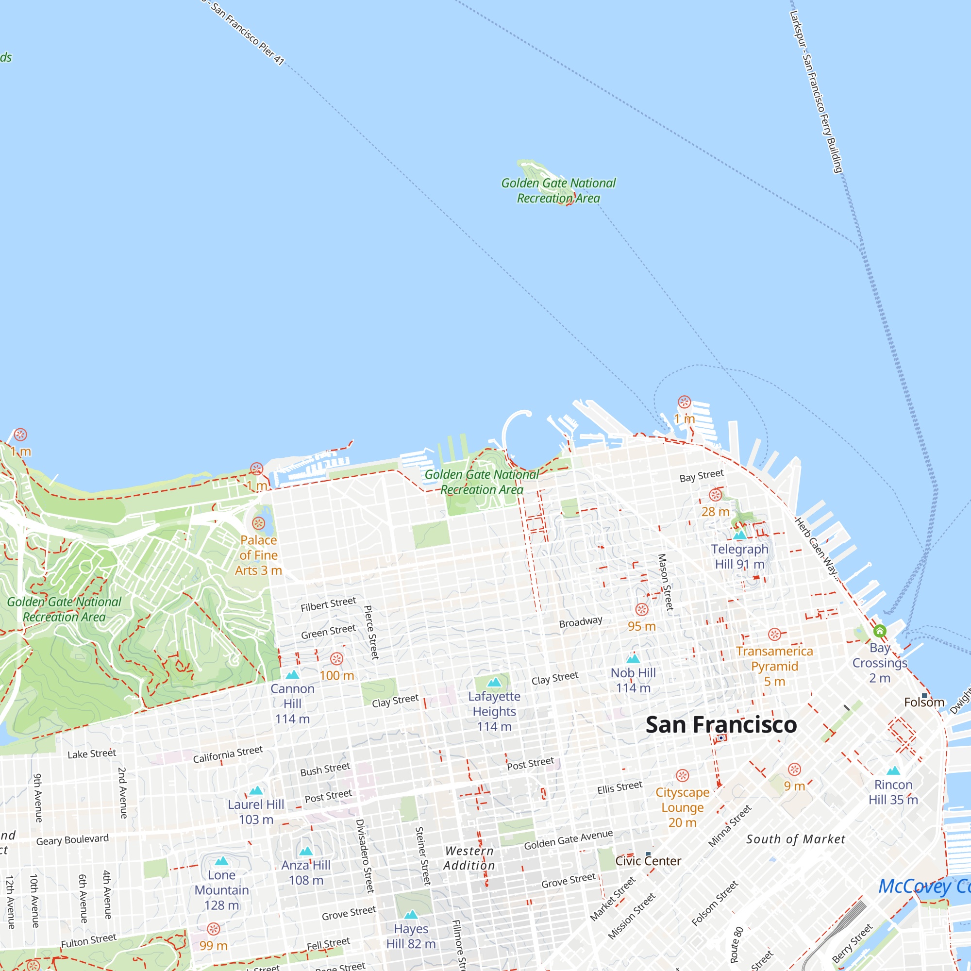 Golden Gate National Recreation Area Park Headquarters map
