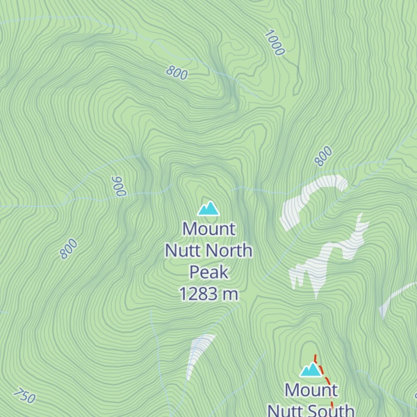 Map of Mount Nutt North Peak