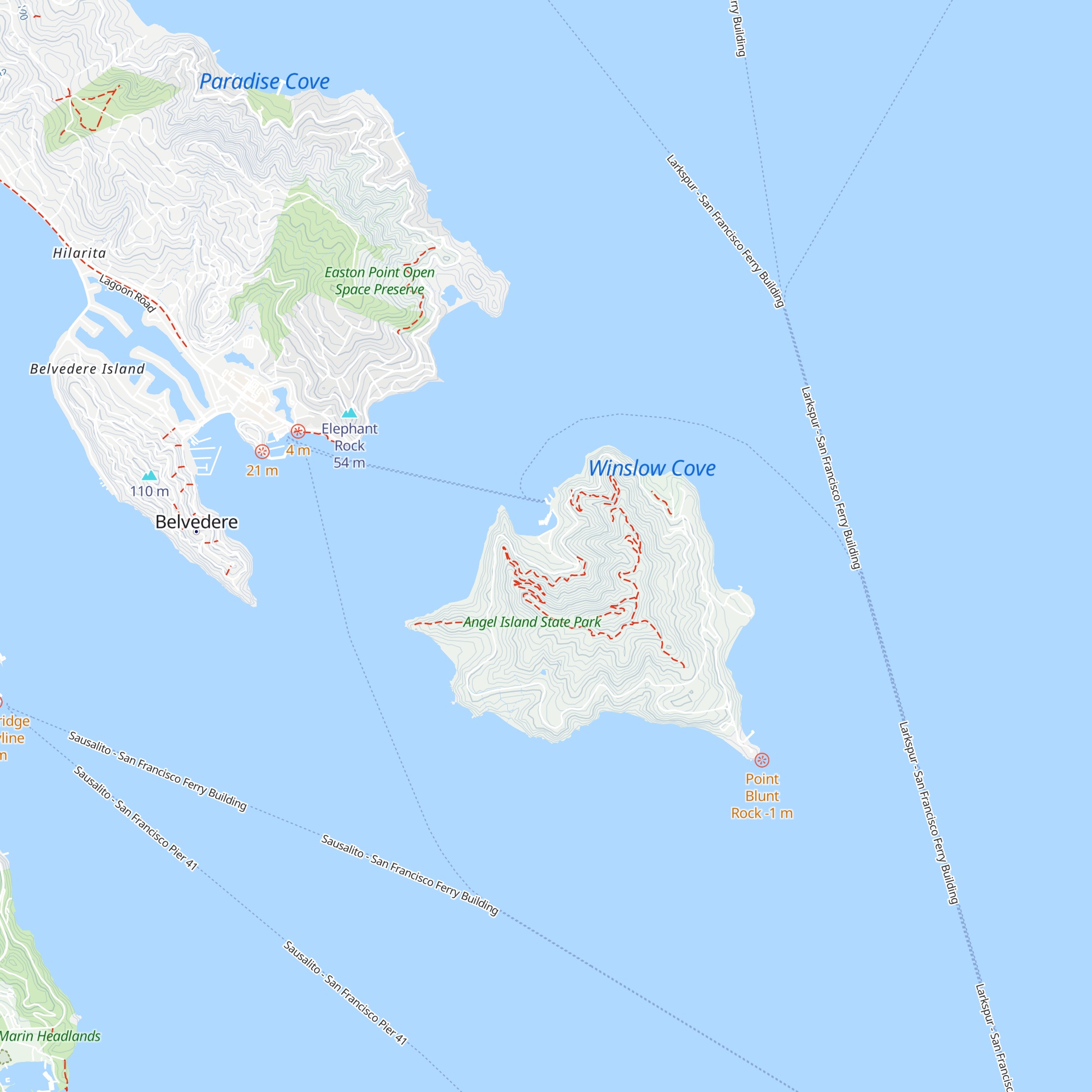 Angel Island State Park Visitor Center map